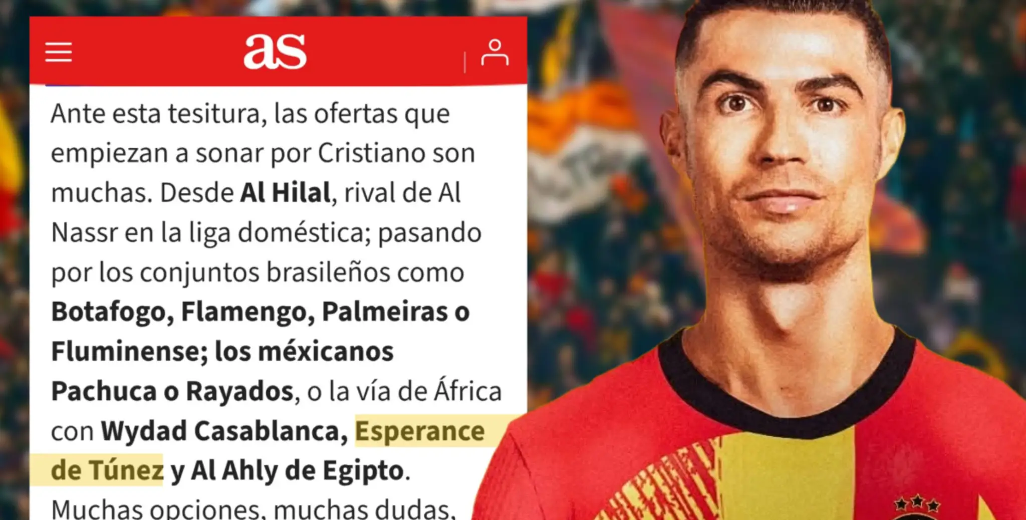 مفاجأة قارية! الترجي التونسي يدخل المنافسة على توقيع كريستيانو رونالدو!